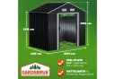 Gardebruk Gerätehaus Metall 2m² mit Fundament 196x132x188cm Schiebetür Anthrazit Bild 3