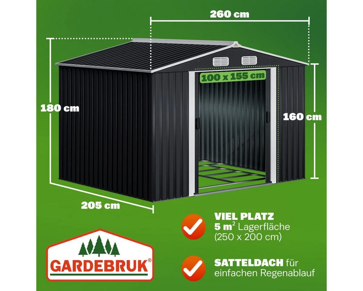Gardebruk Gerätehaus Metall 5m² Anthrazit - Bild 3