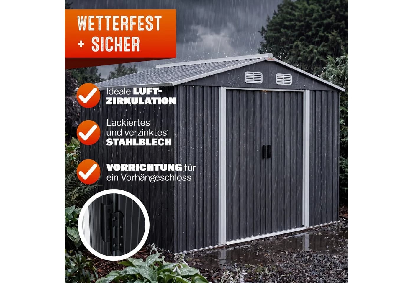 Gardebruk Gerätehaus Metall 5m² Anthrazit - Bild 4