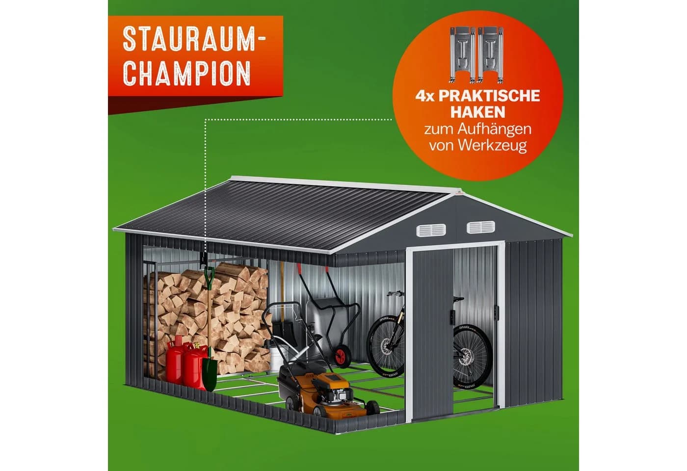 Gardebruk Gerätehaus Metall 8m² Anthrazit