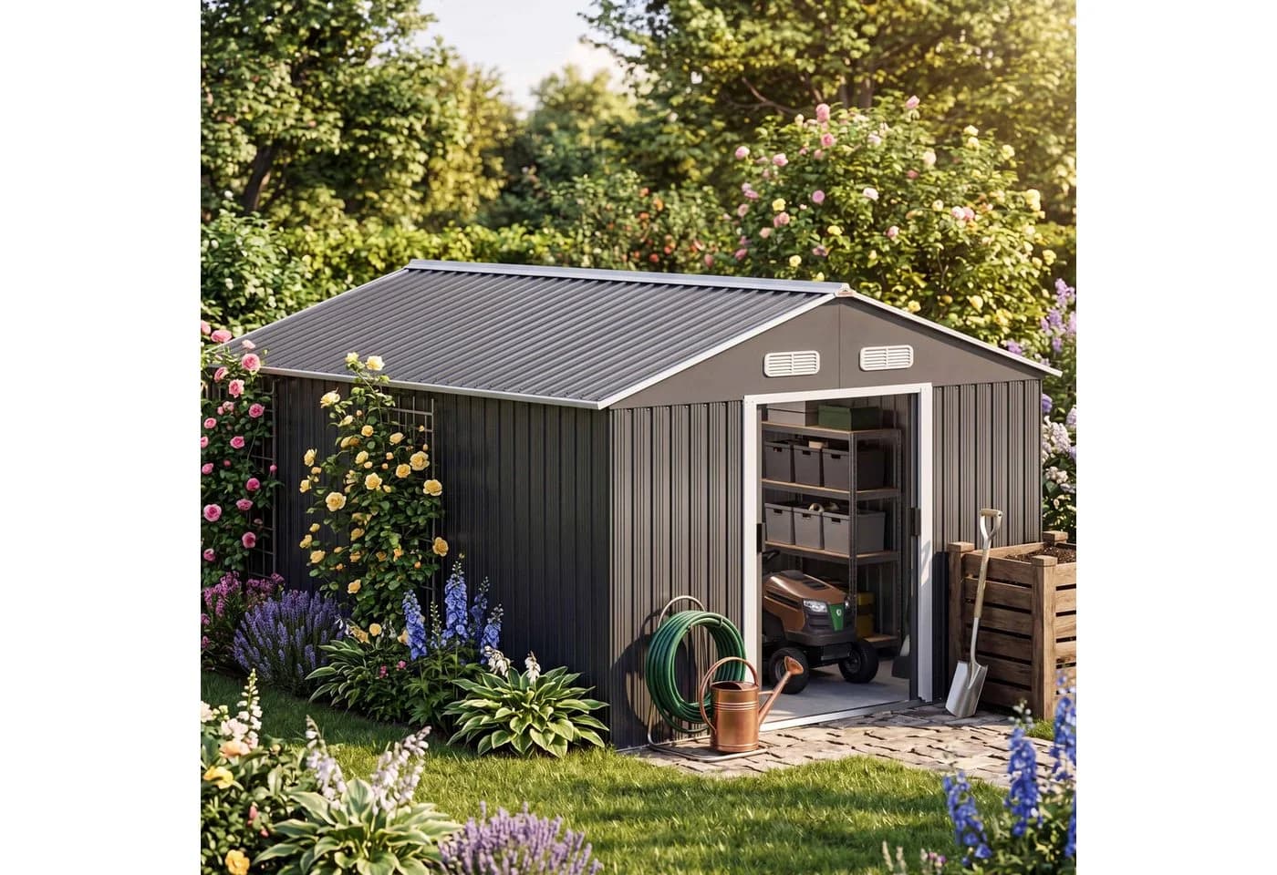 Gardebruk Gerätehaus Metall 8m² Anthrazit - Bild 2