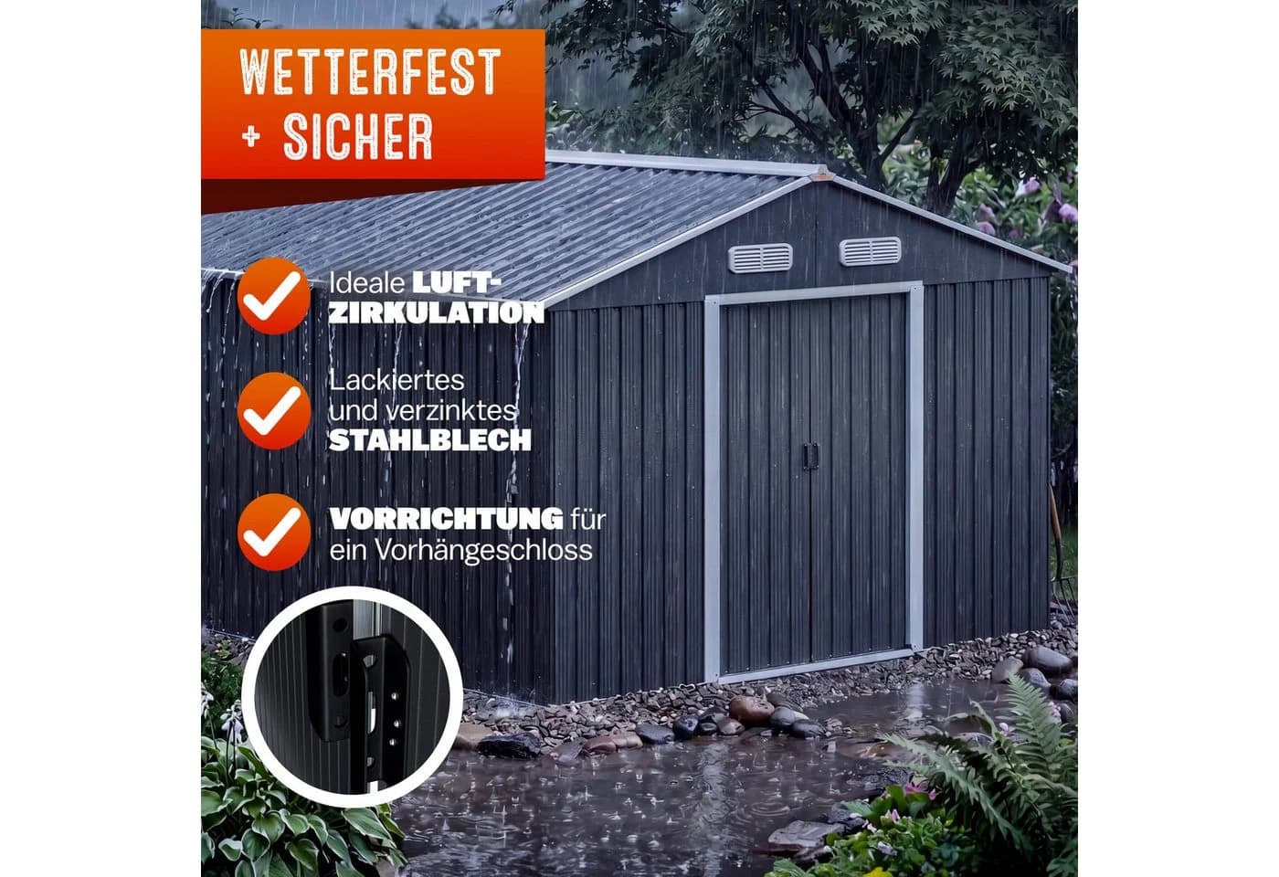 Gardebruk Gerätehaus Metall 8m² Anthrazit - Bild 4