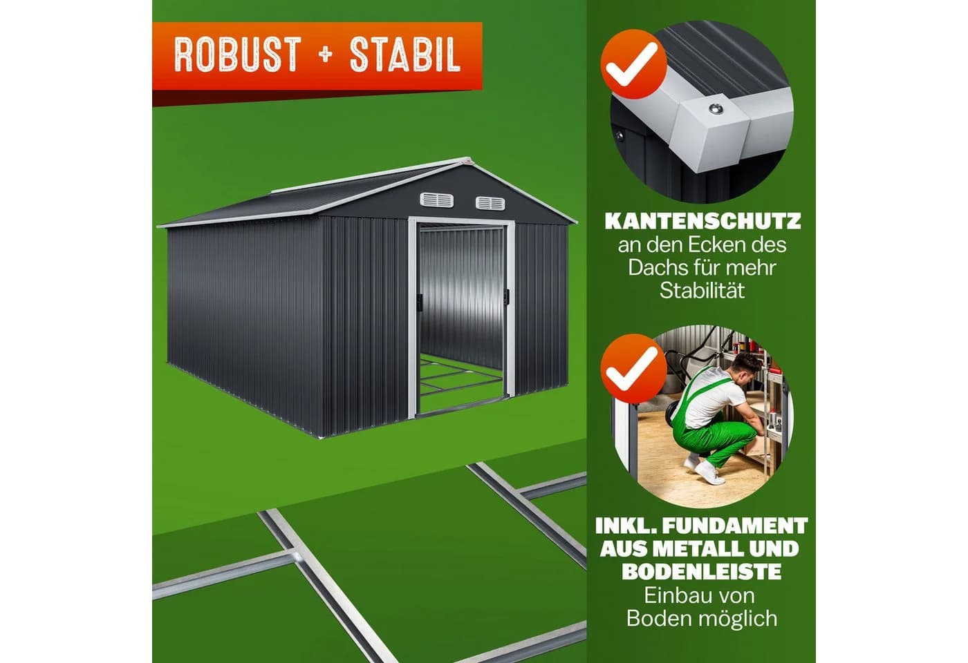 Gardebruk Gerätehaus Metall 8m² Anthrazit - Bild 5