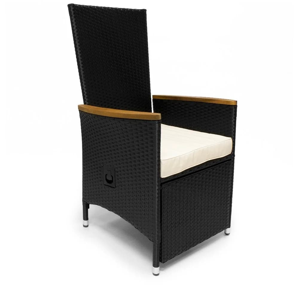 Casaria Garten-Essgruppe 9-tlg. Polyrattan Akazie mit verstellbaren Lehnen - Bild 5