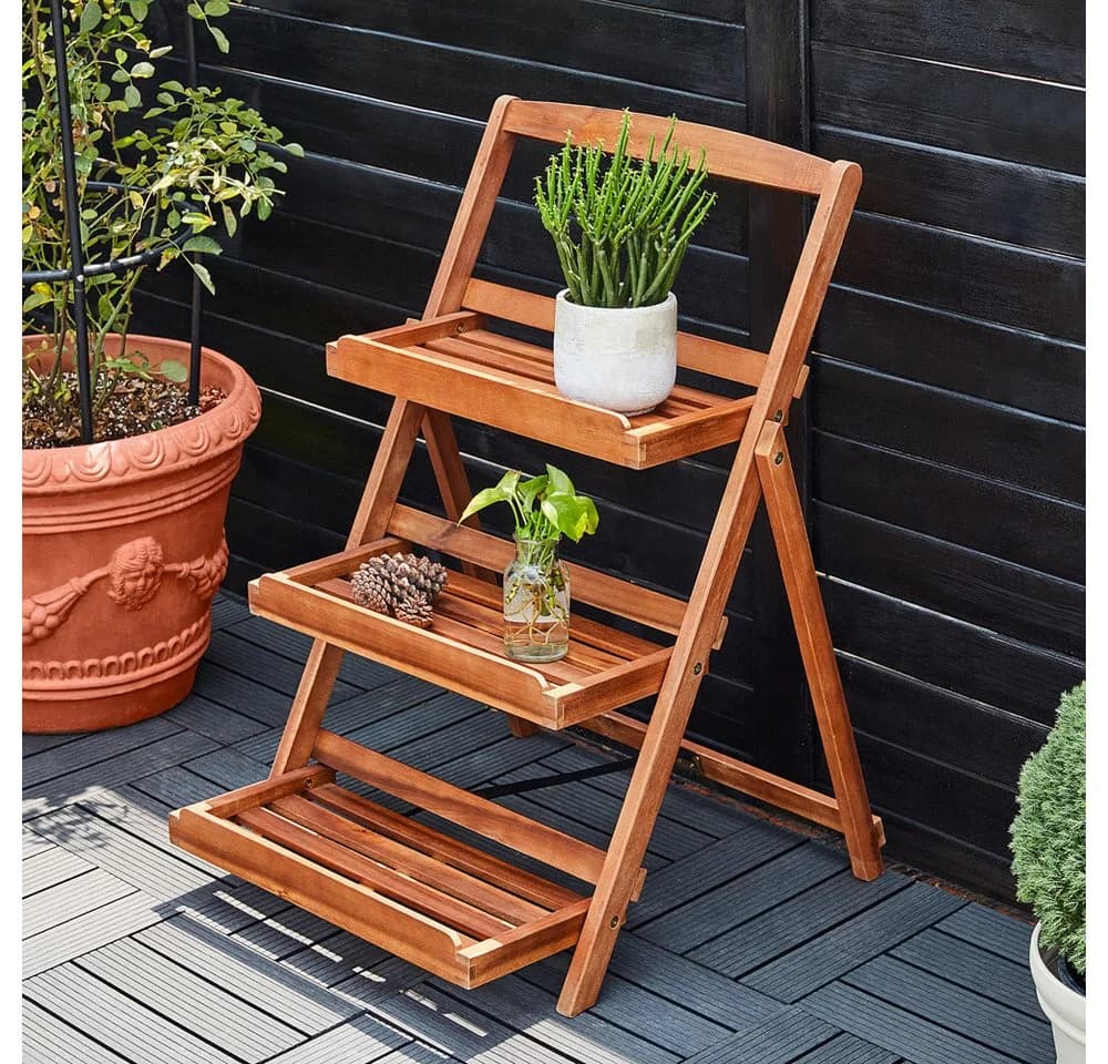 Casaria Pflanzentreppe 3-stufig FSC®-zertifiziertes Akazienholz - Bild 3