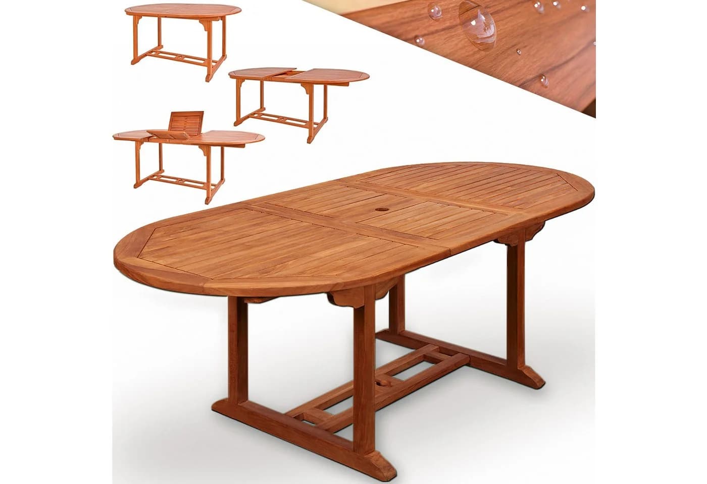 Casaria Gartentisch Vanamo Wetterfest Klappbar Holz FSC®-zertifiziert - Bild 2