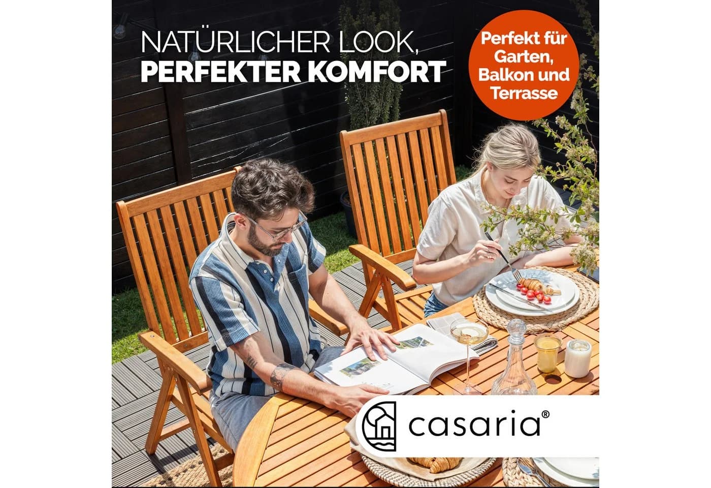 Casaria Gartentisch Vanamo Wetterfest Klappbar Holz FSC®-zertifiziert - Bild 4