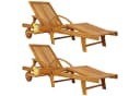 Casaria Gartenliege Tami Sun 2er Set Klappbar Wetterfest Holz Bild 2