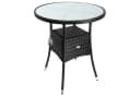 Casaria Gartentisch Polyrattan Rund Glas Höhenverstellbar Schwarz Bild 2