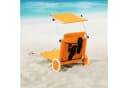 Casaria Strandliege Kreta mit Sonnendach & Rollen Orange Bild 1