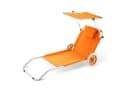 Casaria Strandliege Kreta mit Sonnendach & Rollen Orange Bild 2