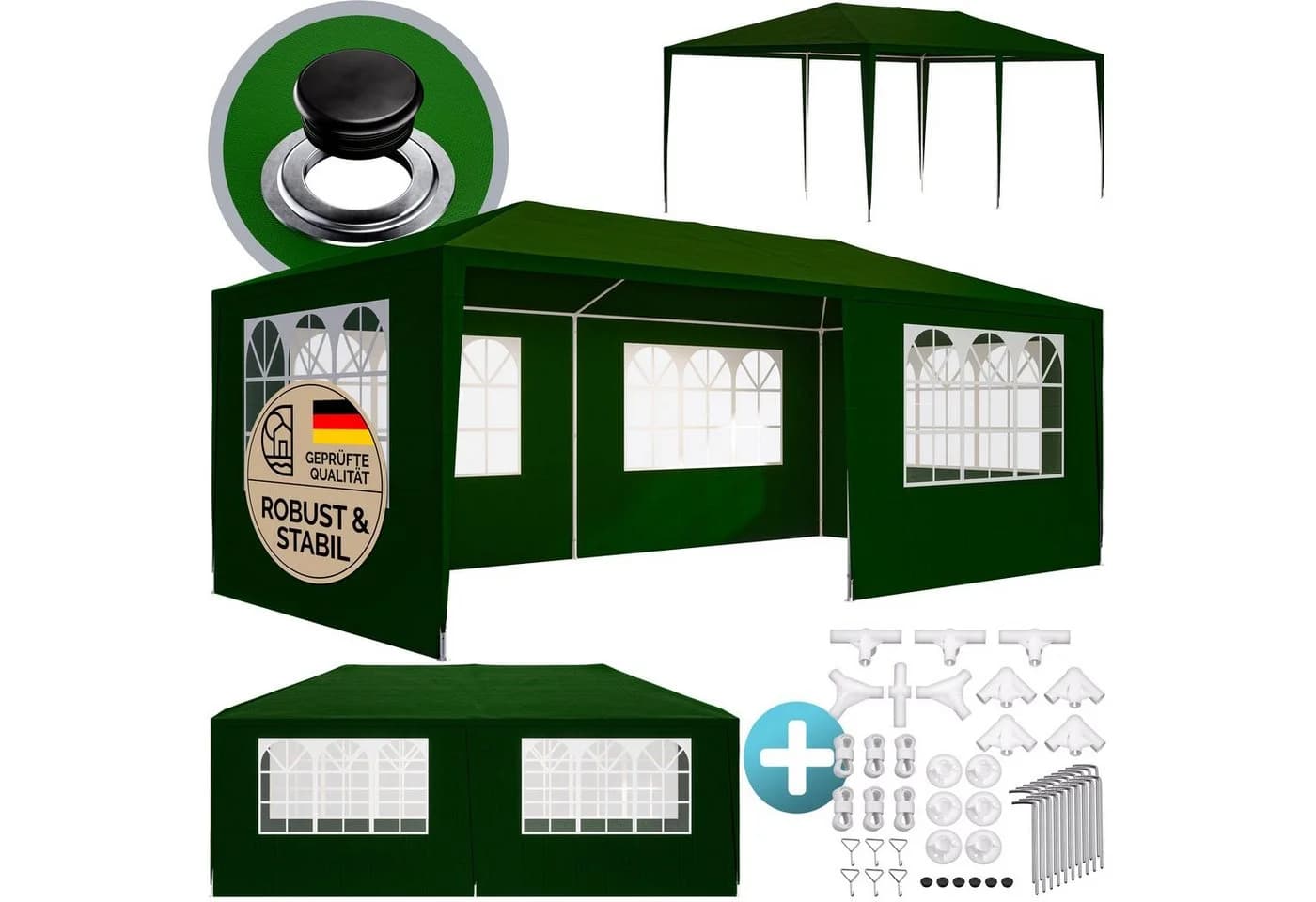 Casaria Partyzelt Rimini Grün 18m² UV-Schutz Wasserabweisend - Bild 2