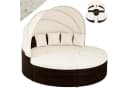 Casaria Sonneninsel Braun 230cm Polyrattan mit Sonnendach und Kissen Bild 2