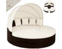 Casaria Sonneninsel Braun 230cm Polyrattan mit Sonnendach und Kissen Bild 3