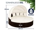 Casaria Sonneninsel Braun 230cm Polyrattan mit Sonnendach und Kissen Bild 4