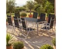 Casaria Garten-Essgruppe Bern 9-tlg. Aluminium Schwarz/Silber Wetterfest Bild 1