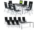 Casaria Garten-Essgruppe Bern 9-tlg. Aluminium Schwarz/Silber Wetterfest Bild 2