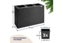 Casaria Pflanzkübel 3 Innentöpfe Schwarz Polyrattan Bild 3