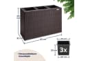 Casaria Pflanzkübel 3 Innentöpfe Polyrattan Braun Modern Bild 3