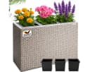 Casaria Pflanzkübel 3er Set Creme Polyrattan Bild 2
