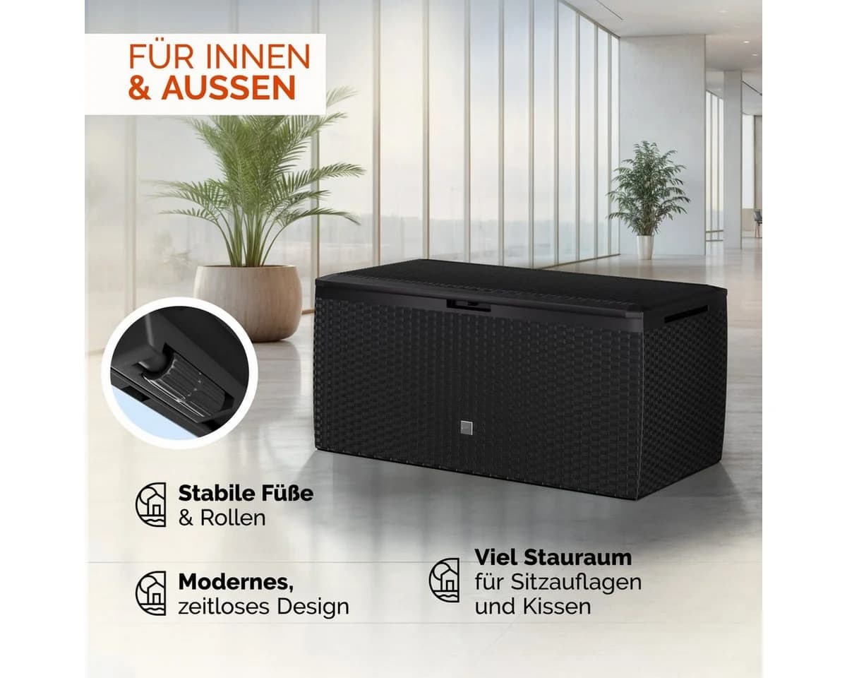 Casaria Auflagenbox Rato Plus Anthrazit 290L mit Rollen - Bild 4