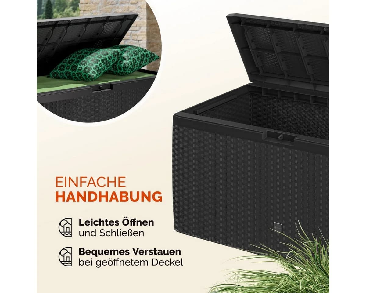Casaria Auflagenbox Rato Plus Anthrazit 290L mit Rollen - Bild 5