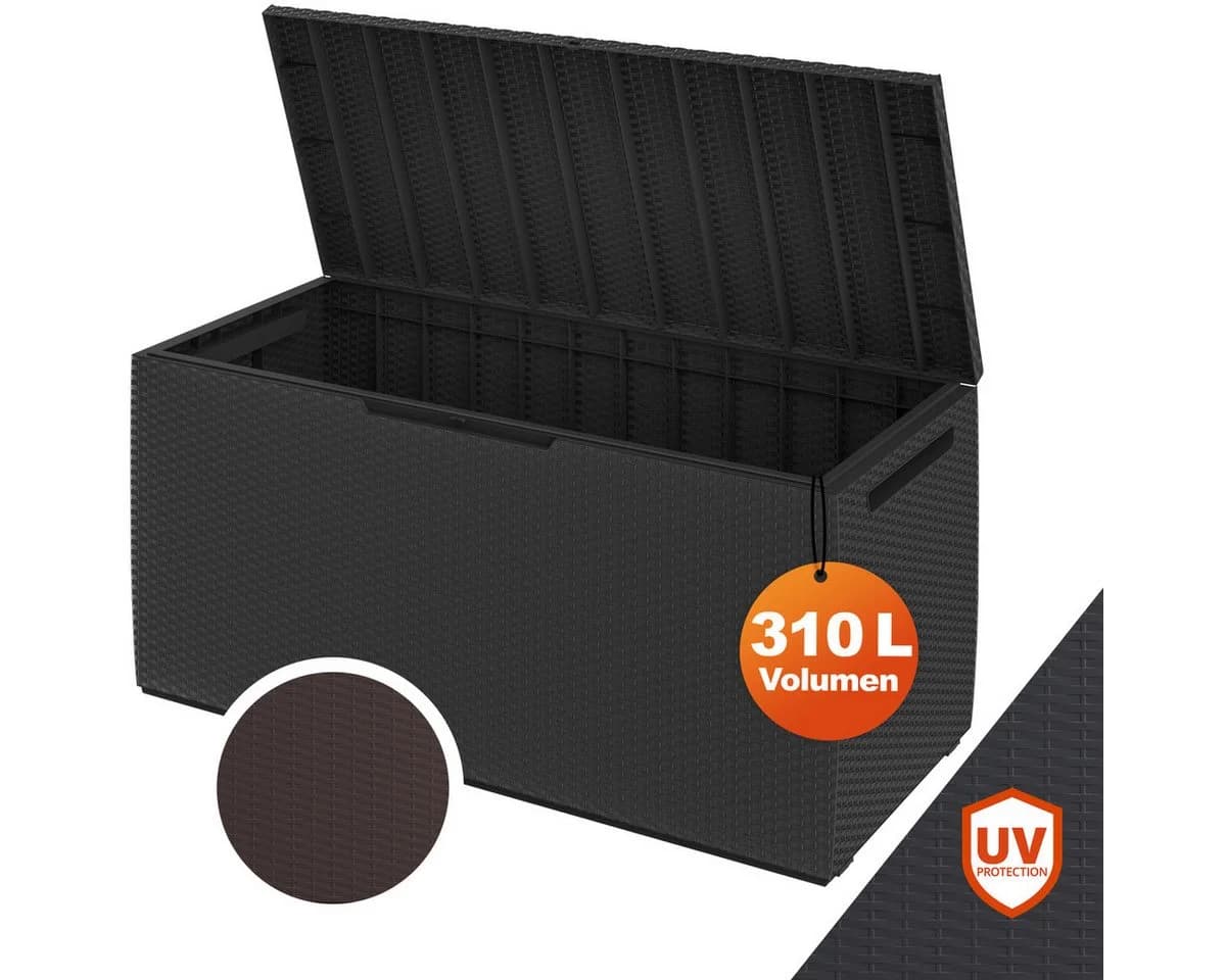 Deuba Auflagenbox 310L Anthrazit mit Rollen und Schloss - Bild 2