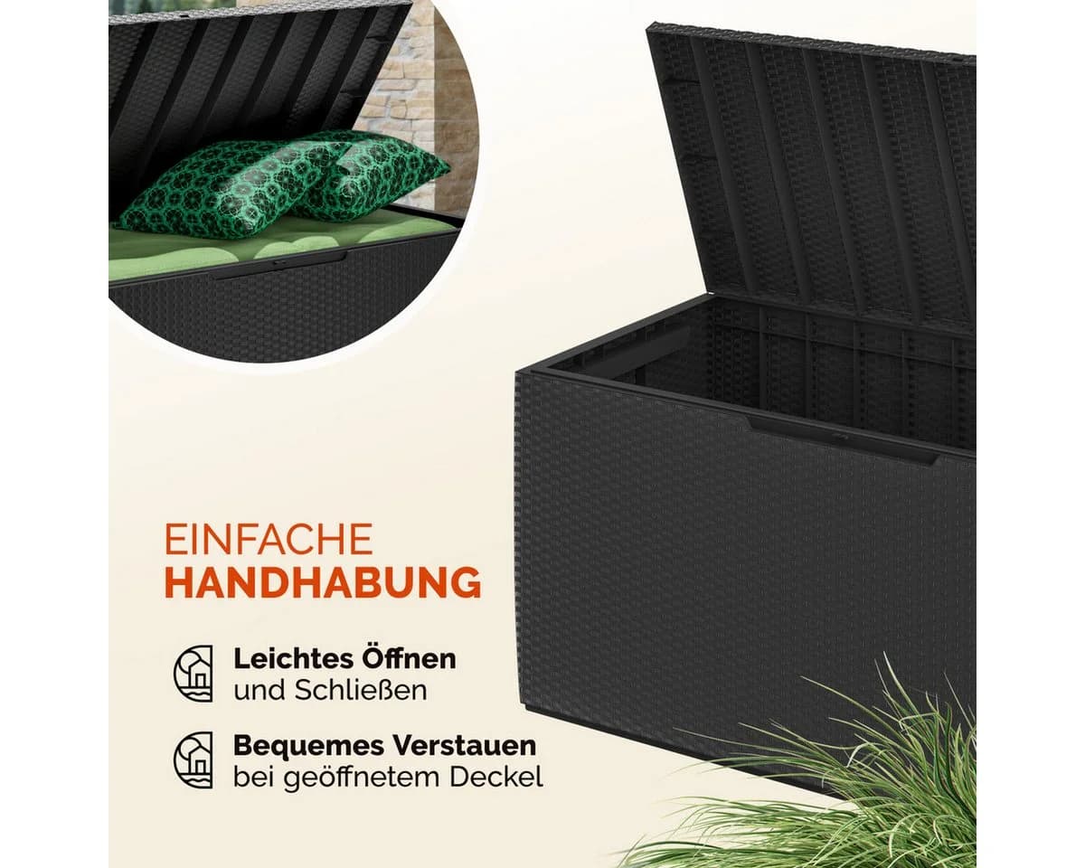 Deuba Auflagenbox 310L Anthrazit mit Rollen und Schloss - Bild 5