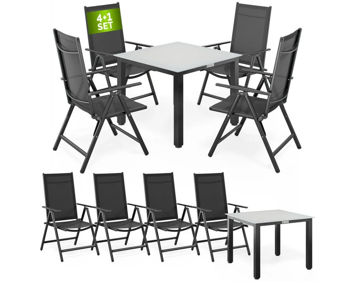 Casaria Garten-Essgruppe Bern 5-tlg. Aluminium & Glas - Bild 2