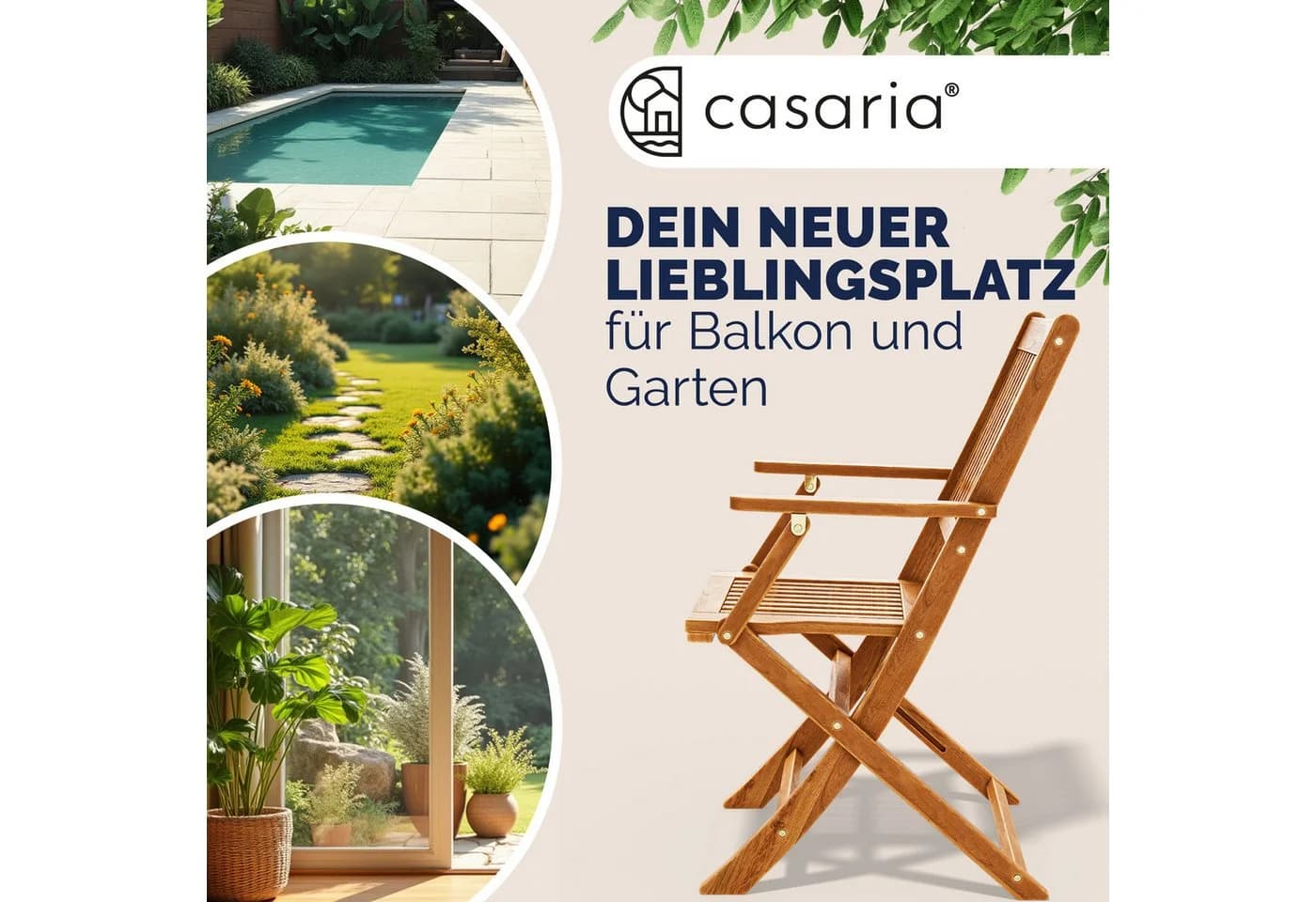 Casaria Klappstuhl Gartenstuhl Holz FSC®-zertifiziert Akazie
