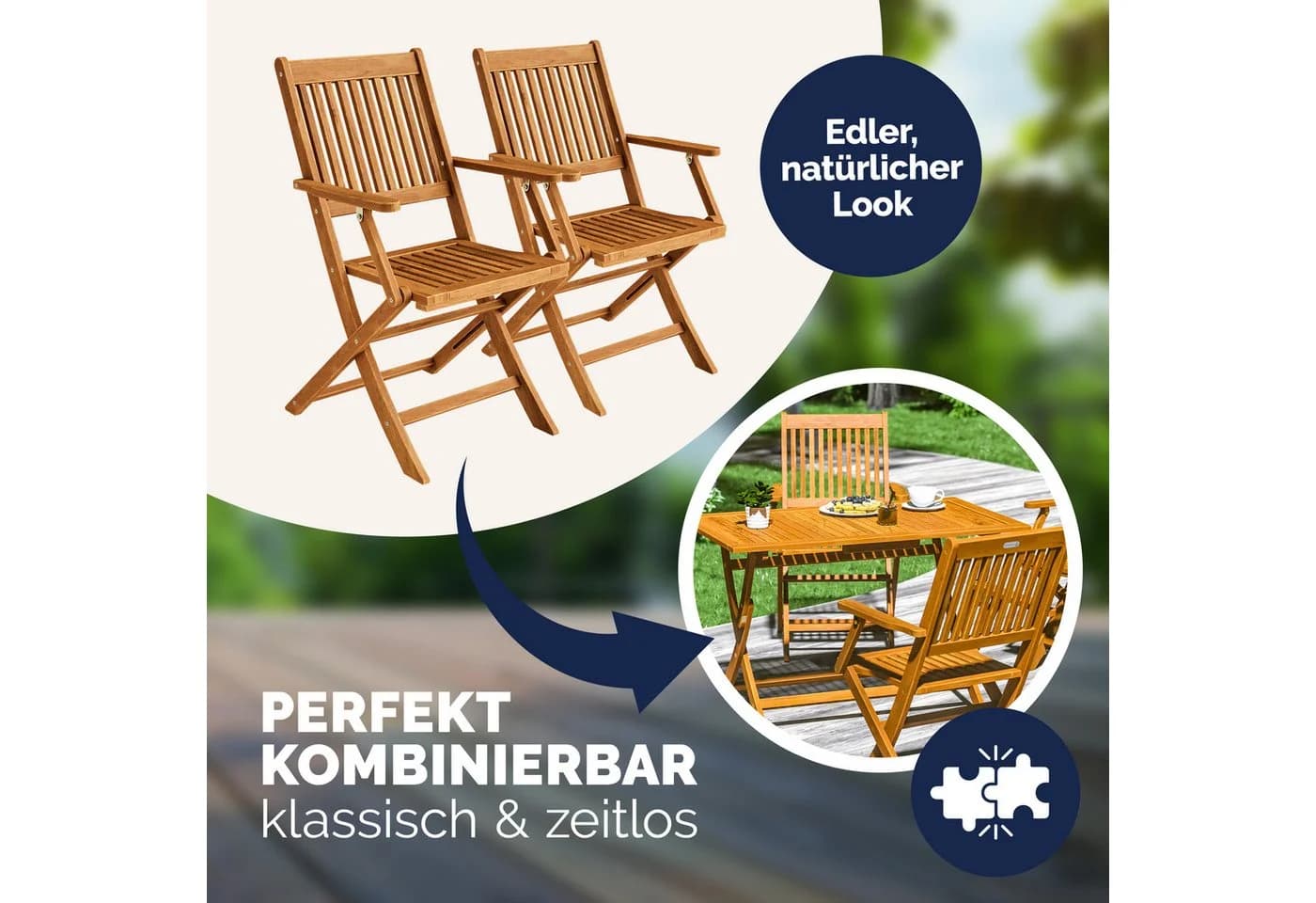 Casaria Klappstuhl Gartenstuhl Holz FSC®-zertifiziert Akazie - Bild 4
