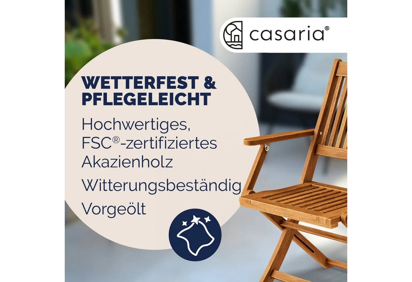 Casaria Klappstuhl Gartenstuhl Holz FSC®-zertifiziert Akazie - Bild 5