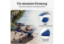 Casaria Gartenliege Malta Alu Klappbar mit Dach Kissen Blau Bild 5