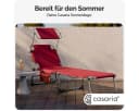 Casaria Gartenliege Ibiza mit Dach Klappbar Rubinrot Bild 1