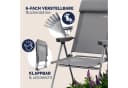 Casaria Gartenstuhl 2er Set Hochlehner 7-fach Verstellbar Alu Klappbar Grau Bild 4
