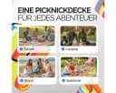 Detex Picknickdecke XL 195x150 cm Wasserdicht Wärmeisoliert Bunt Bild 4