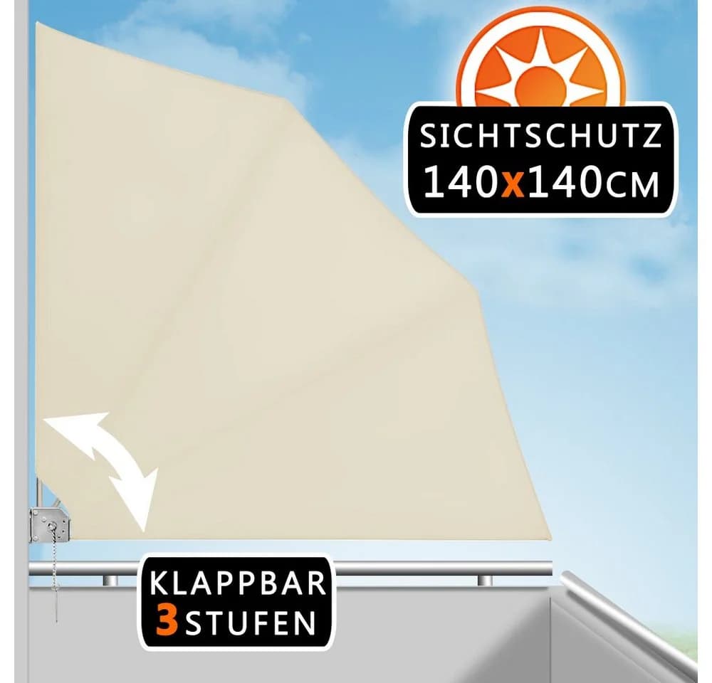 Detex Balkonsichtschutz 2er Set 140x140 cm UV-beständig