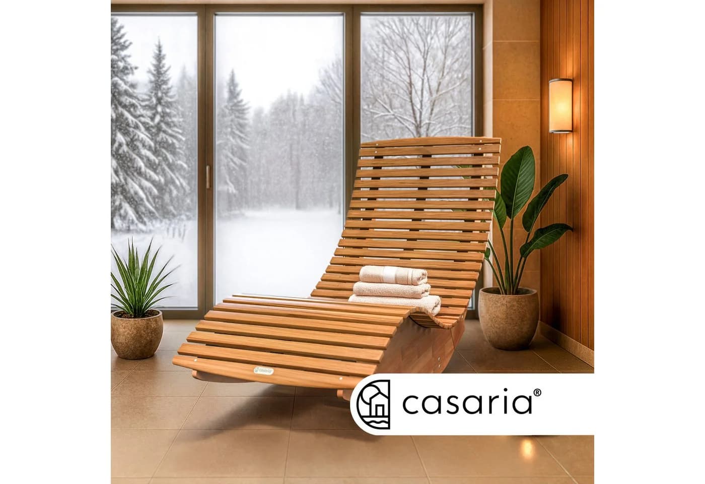 Casaria Gartenliege 2er Set Akazie Wetterfest Klappbar Braun