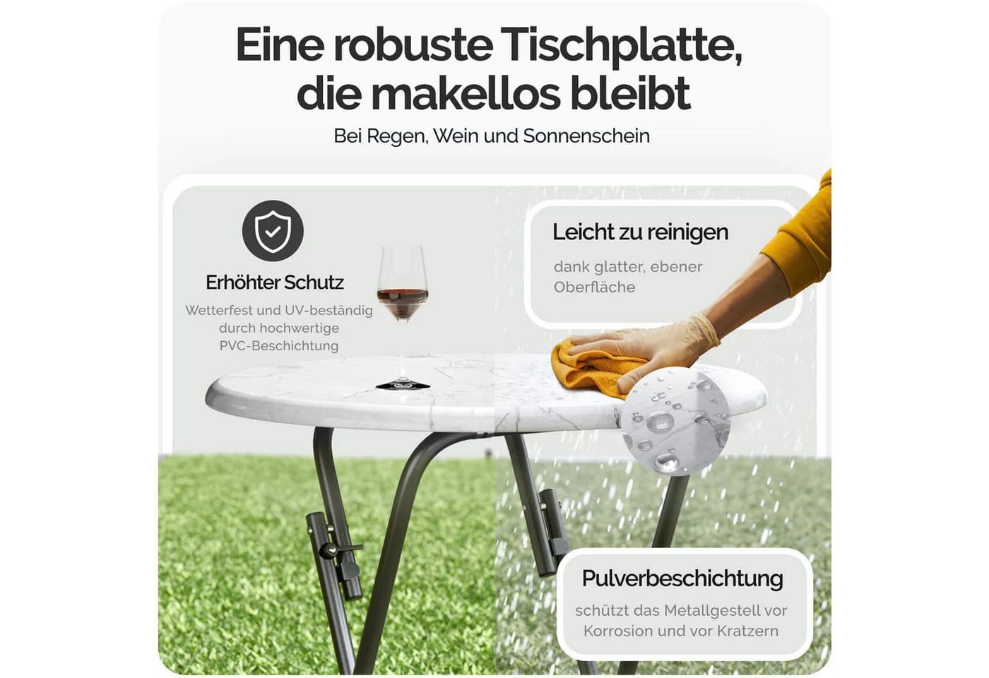 Casaria Stehtisch Klappbar 110cm Hoch Rund Ø60cm Garten Camping Bistrotisch Partytisch - Bild 3