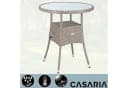 Casaria Gartentisch Polyrattan Rund Glas Höhenverstellbar Wetterfest Bild 1