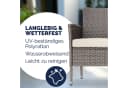 Casaria Gartenbank Creme mit Tisch Polyrattan 2-Sitzer Bild 1