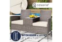 Casaria Gartenbank Creme mit Tisch Polyrattan 2-Sitzer Bild 3
