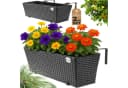 Casaria Blumenkasten 2er Set 11L Polyrattan mit Halterung Bild 2