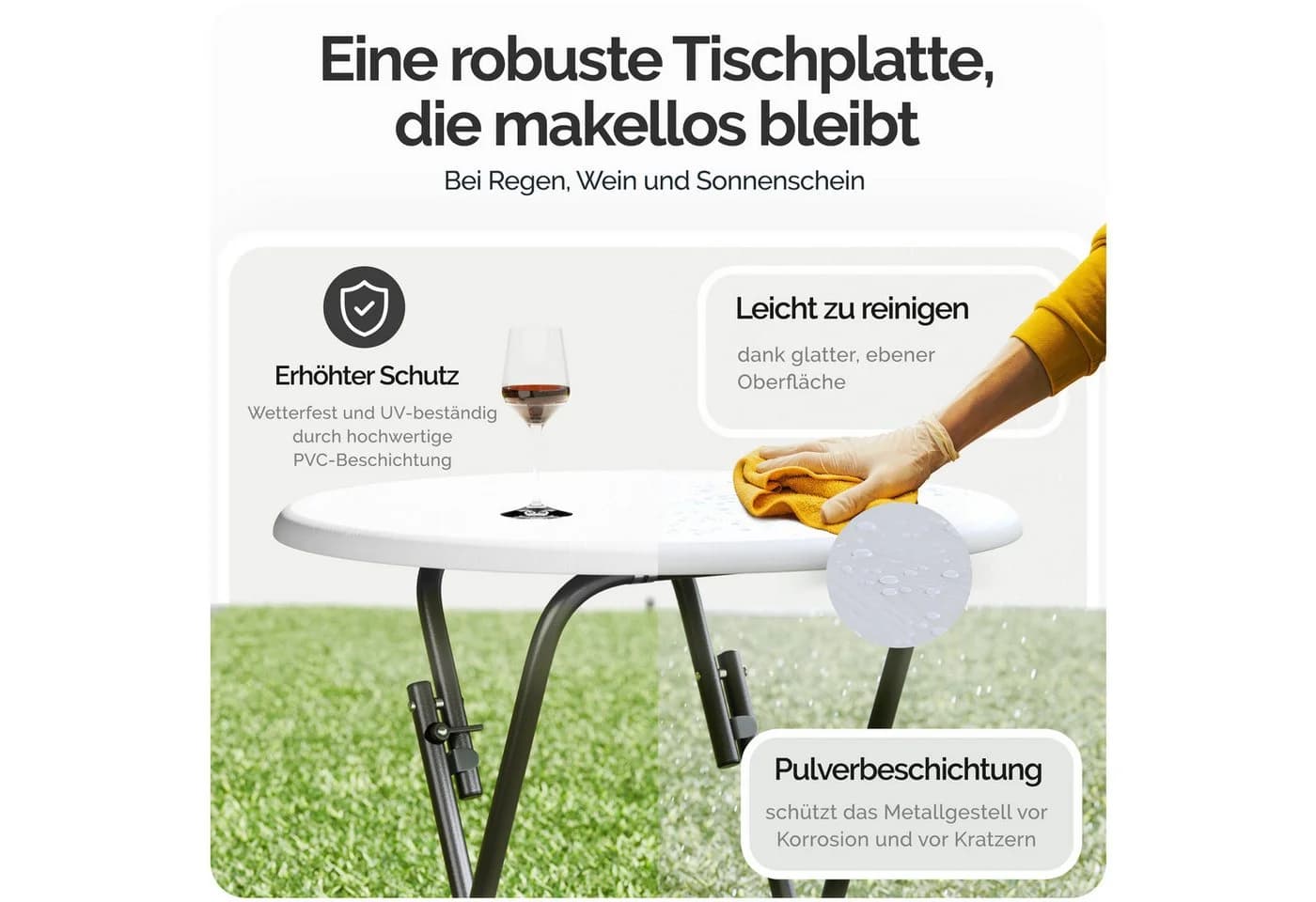 Casaria Stehtisch Klappbar 110cm Hoch Rund Ø60cm Garten Camping Bistrotisch Partytisch - Bild 3