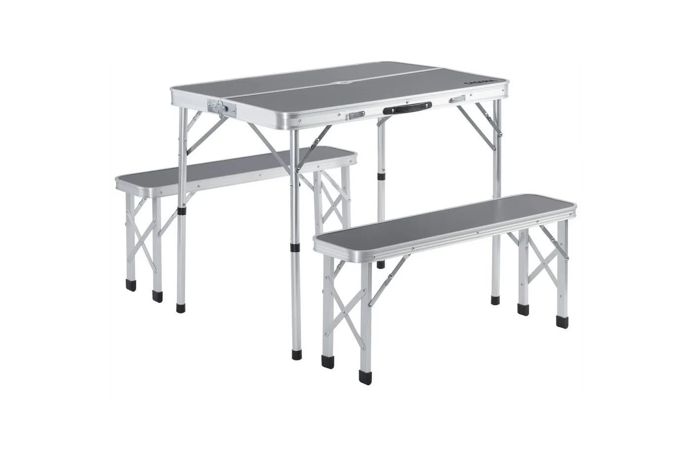 Casaria Campingtisch 3-tlg. Grau mit Bänken Klappbar - Bild 2