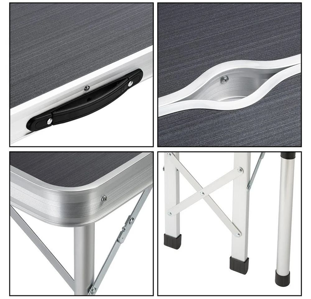 Casaria Campingtisch 3-tlg. Grau mit Bänken Klappbar - Bild 4