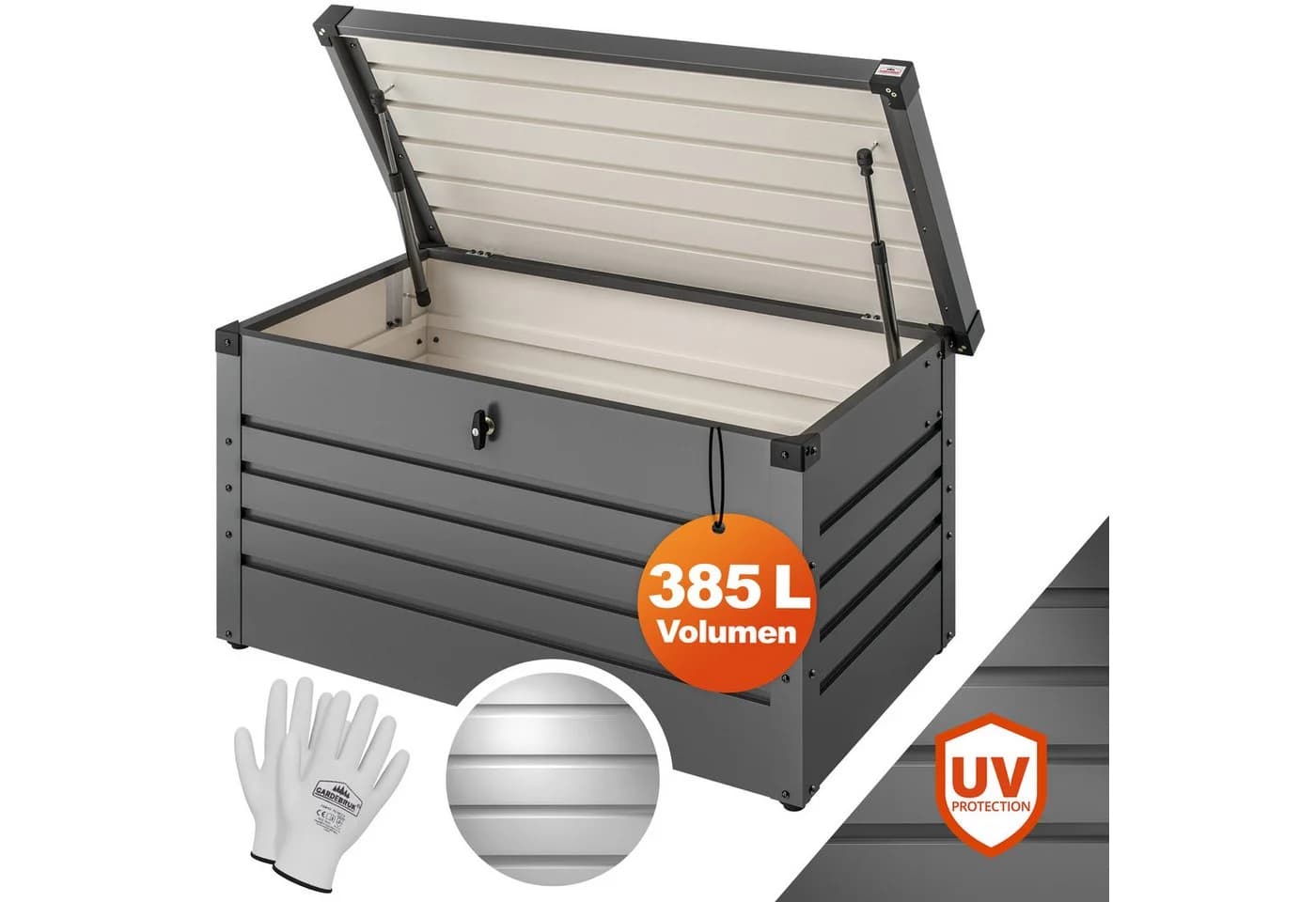 Gardebruk Auflagenbox Metall Anthrazit 385L