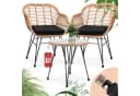 Casaria Balkonset Bali 3-tlg. Rattan-Optik Sicherheitsglas Höhenverstellbar Bild 2