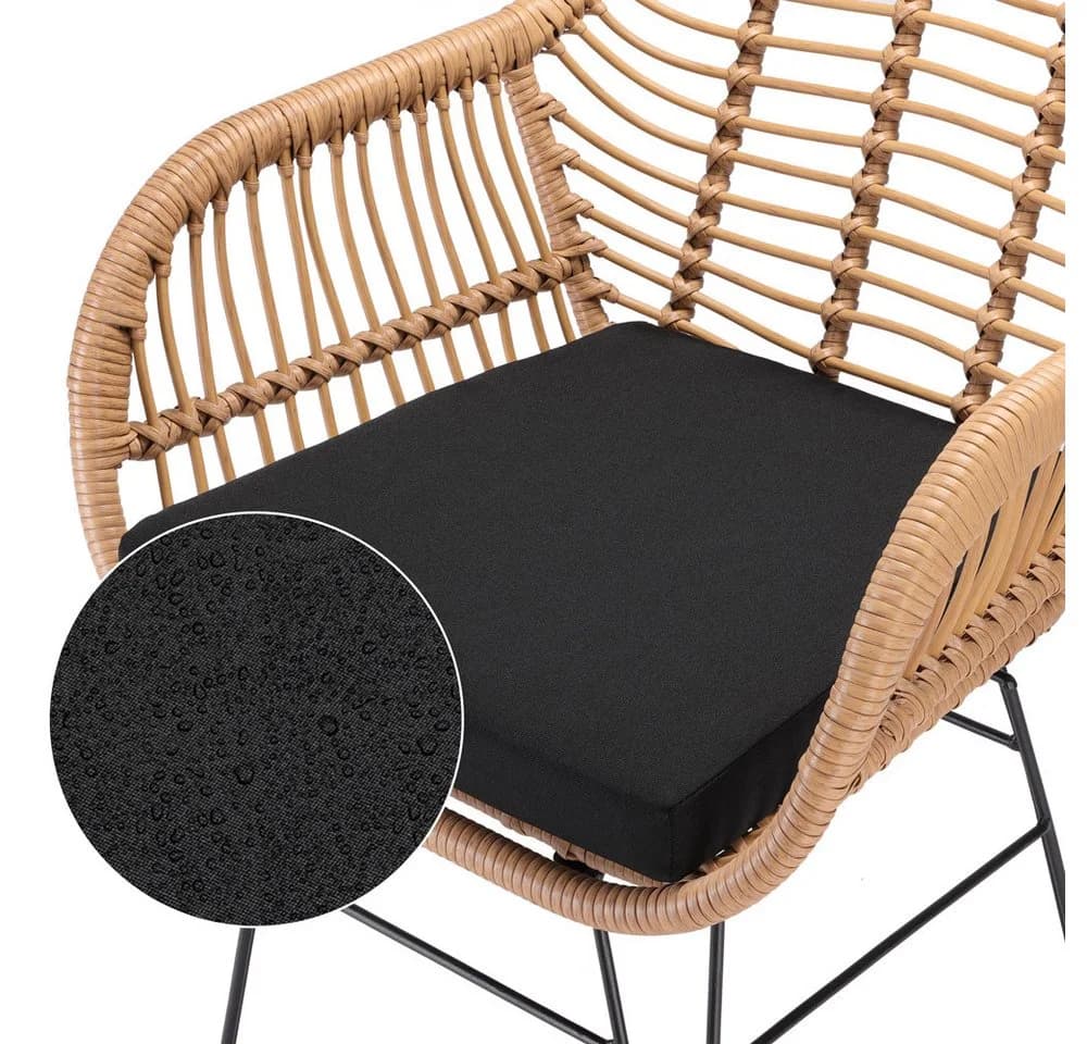 Casaria Balkonset Bali 3-tlg. Rattan-Optik Sicherheitsglas Höhenverstellbar - Bild 3