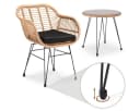 Casaria Balkonset Bali 3-tlg. Rattan-Optik Sicherheitsglas Höhenverstellbar Bild 4